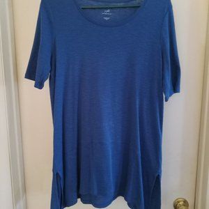 J.Jill Pima Dipped-hem Tunic. Indigo size medium